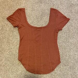 Bozzolo Terracotta Short Sleeve Women's Top
